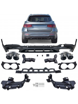 Zadní difuzor Mercedes Benz GLC SUV (X253) - kulaté černé koncovky